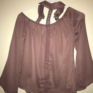 Purple Blouse, Attached Choker